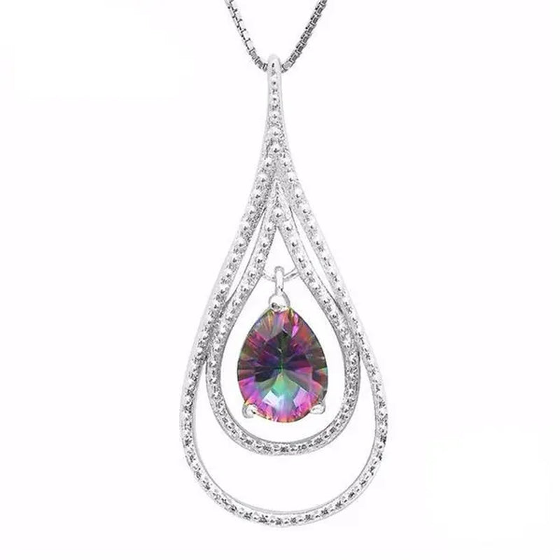 Majesty Diamonds MDS170252 Mystic Topaz Fancy Pendant Necklace in .925 Sterling Silver