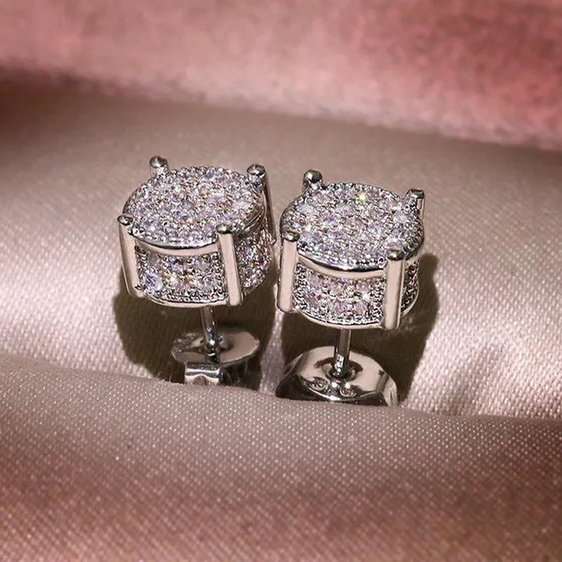 Luxury Fashion Creative Round Zircon Earrings Vintage Crystal Zircon Earrings Women's Earrings Jewelry Wedding Earrings Engagement Wedding Jewelry Birthday Party Anniversary Gift Earrings