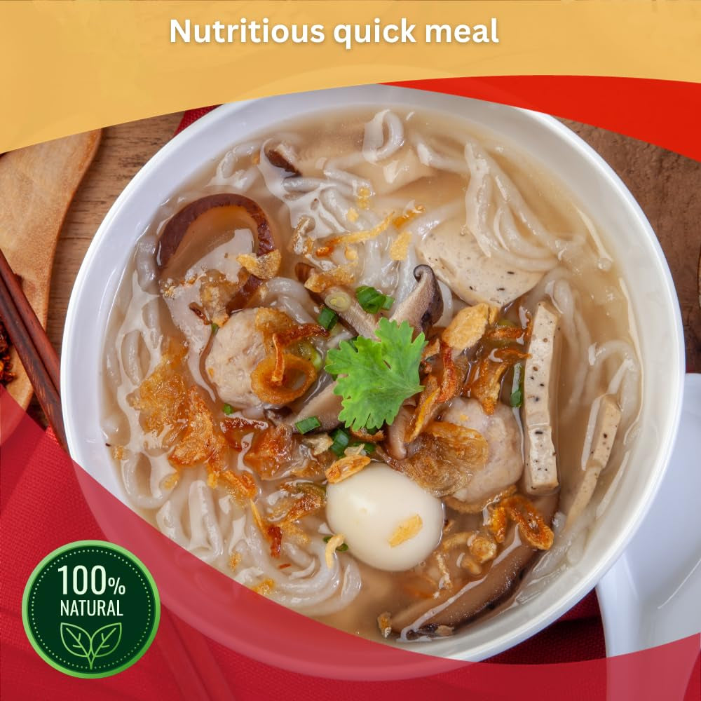 Rice Vermicelli Noodles, He Yuan Thin Rice Noodles, Maifun Rice Great for Traditional Thai, Vietnamese, Chinese, Japanese Stir Fry & Soups 14Oz (400 G) 1 PACK + 1 Steel Spoon