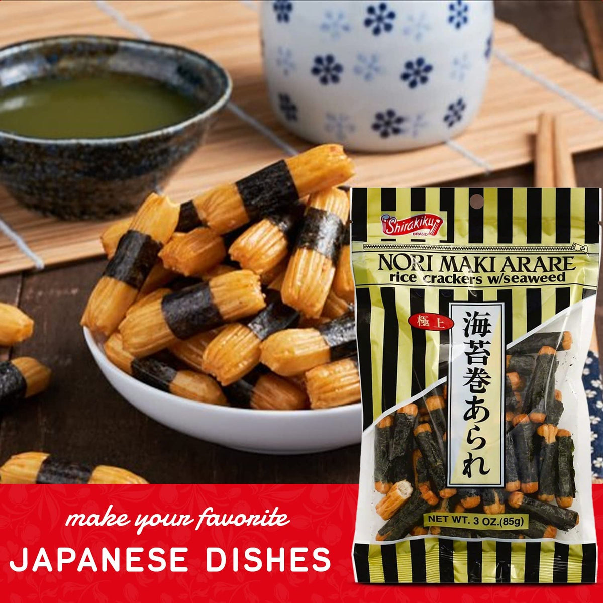 , Norimaki Arare Rice Crackers, 3 Ounce