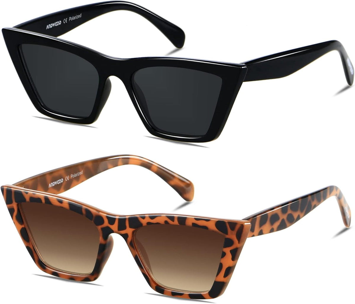 Cat Eye Sunglasses for Women Polarized Cateye Frames Fashion Vintage Square Classic Retro Sun Glasses