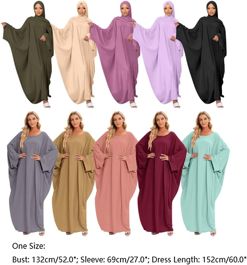 Abayas for Women Muslim One-Piece Prayer Dress Ramadan Kaftan Dresses for Women Dubai Islamic Abaya Full Length Dress