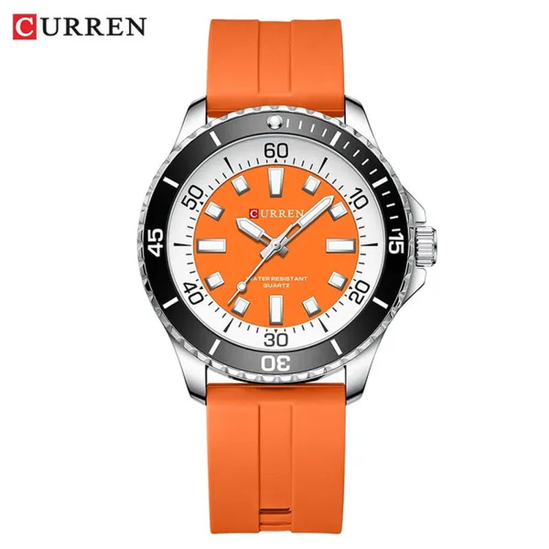 CURREN Watches For Men Luxury Silicone Strap Military Army Sports Watch Wristwatch Waterproof Luminous Male Clocks Relogio Masculino 8448