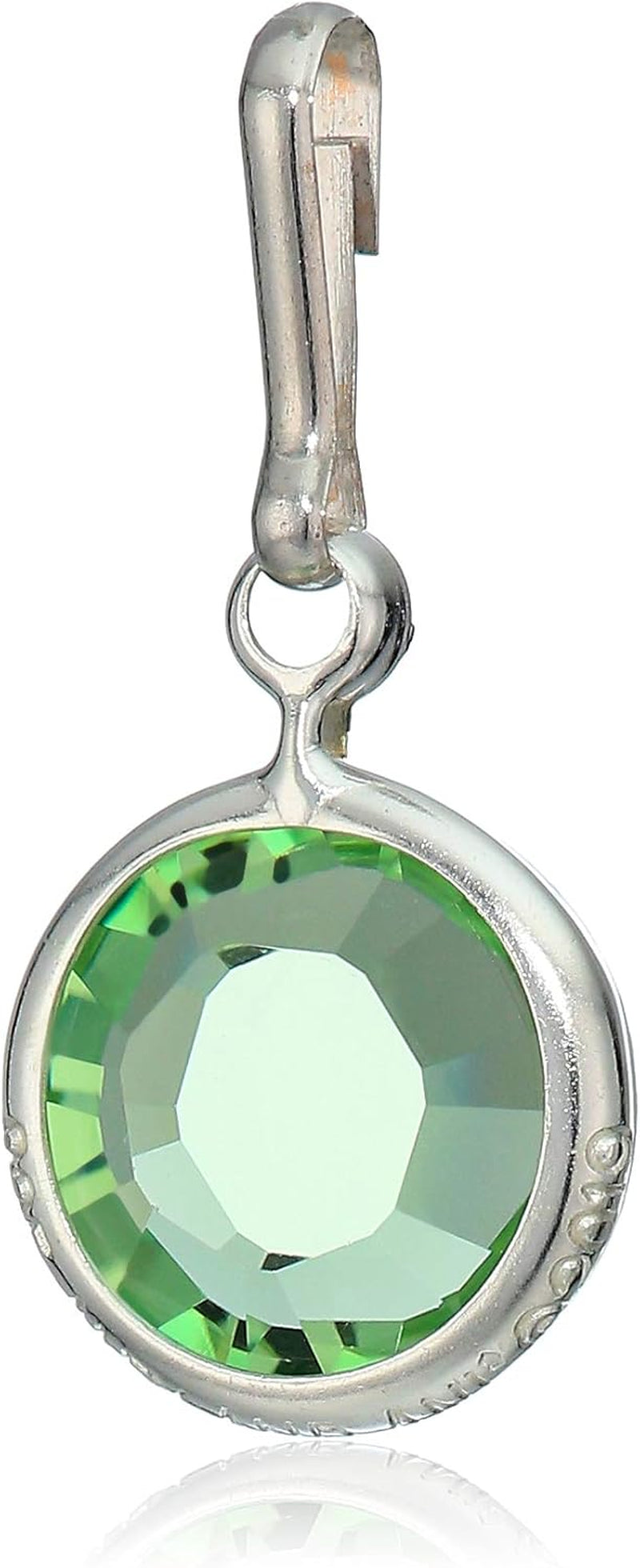 Women'S Swarovski Color Code Charm Aug Peridot Color Sterling Silver, Expandable