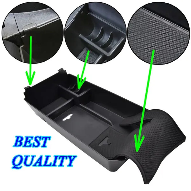 Xukey® Armrest Secondary Storage Box Center Console Glove Tray Center Console Organizer Insert Tray Car Accessories for Mercedes Benz C GLC Class W205 C180 C200 C260 C300 GLC200 GLC260 GLC300