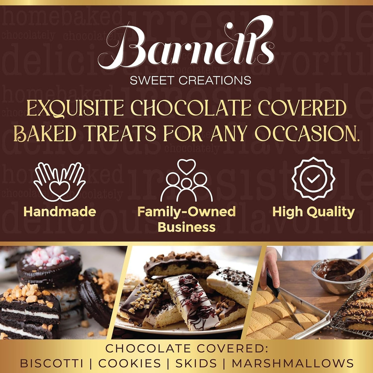 12 Valentines Chocolate Biscotti Gift Box, Gourmet Cookie Gift Basket for Him and Her Food Delivery, Fancy Cookies Gift Baskets Ideas for Wife Mother Husband