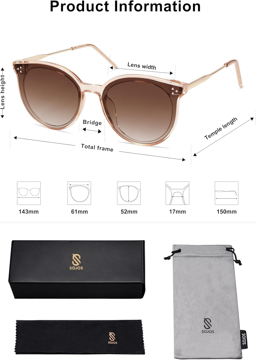 Classic Trendy round Sunglasses Womens Mens Oversized Large Shades UV400 Vacation Sunnies SJ2068