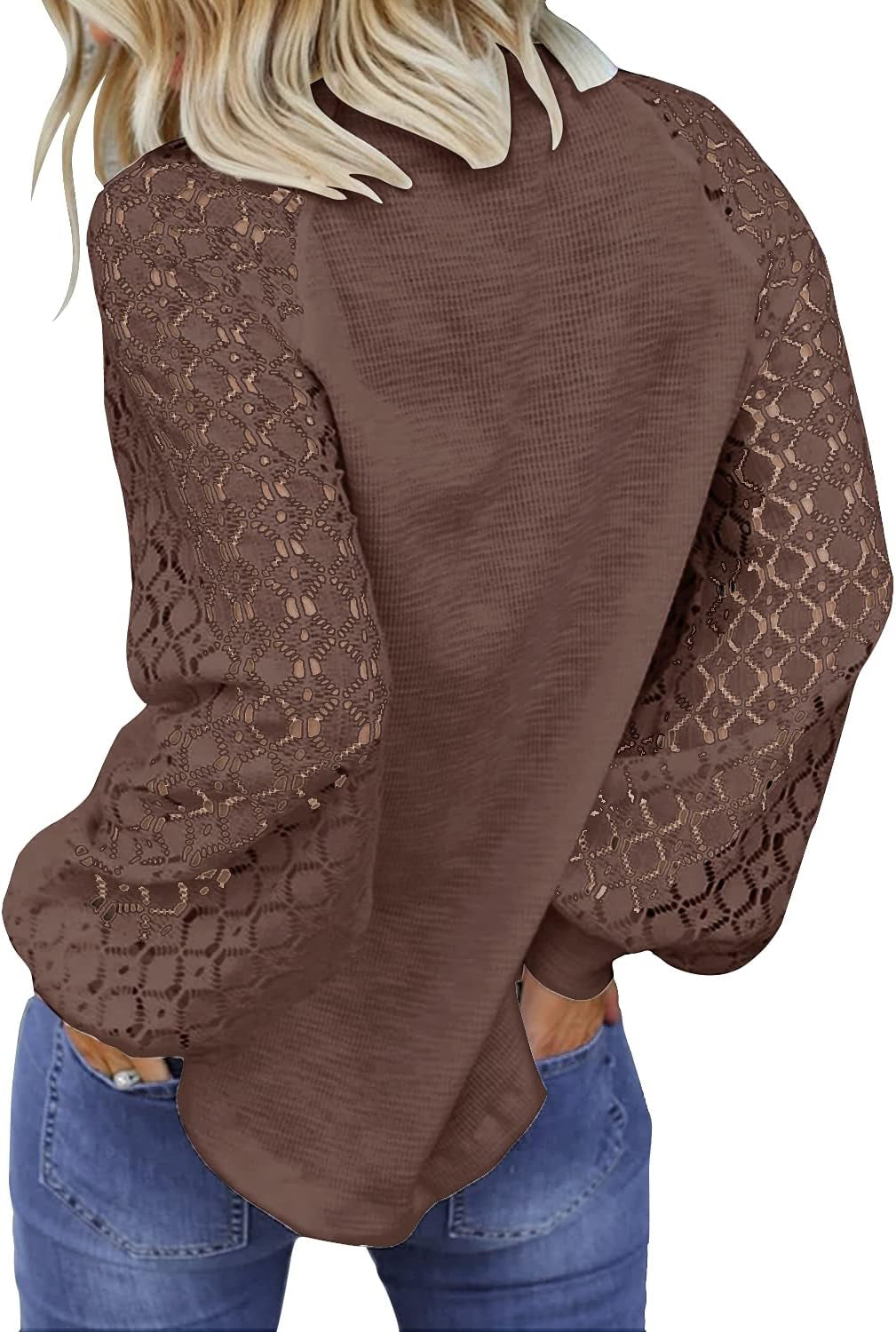 WomenβS Long Sleeve Tops Lace Casual Loose Blouses T Shirts