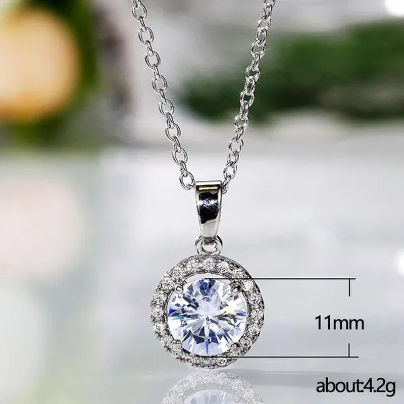 Classic 4 Prong Setting Moissanite Solitaire Diamond Pendant Necklace for Women Engagement Party Jewelry Gifts