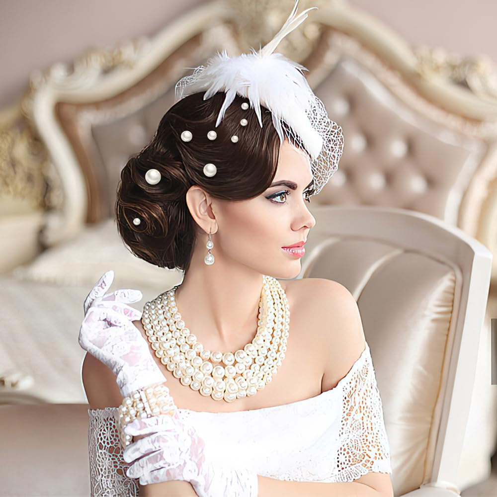 18 Pieces Wedding Pearl Hair Pins, U Pearl Shaped Hair Accessories for Brides Bridesmaids Women, Gold