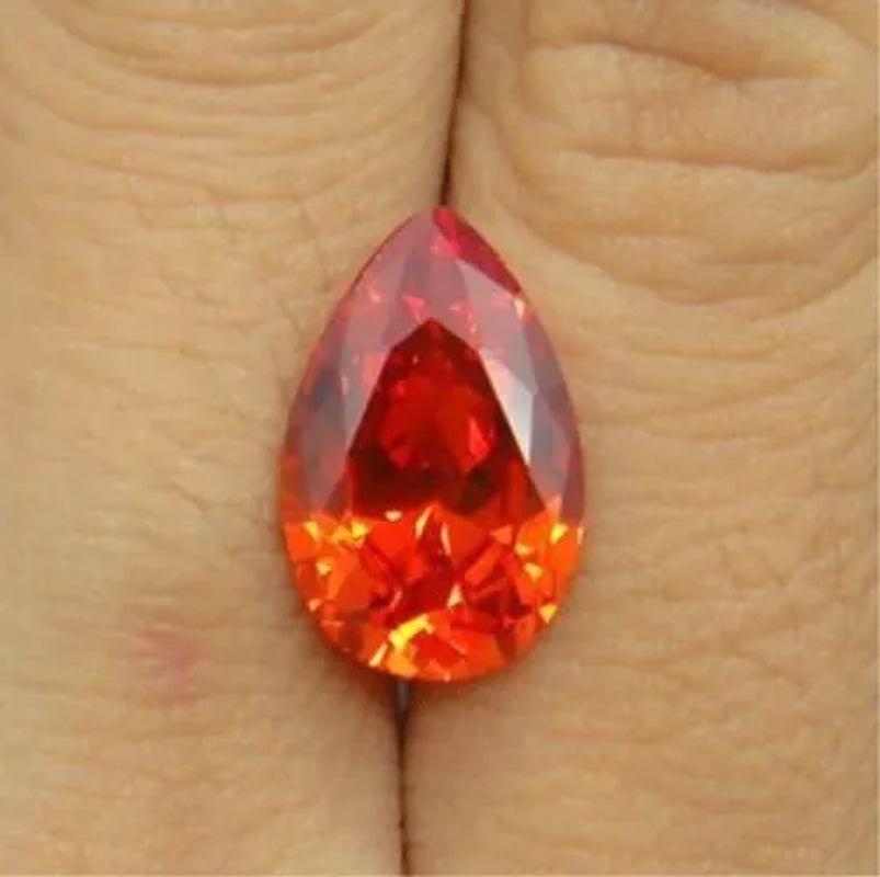 Padparadscha Sapphire 6x8mm 1.73Ct Pear Cut Shape AAAAA VVS Loose Gemstone