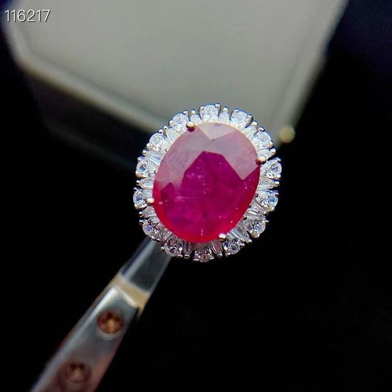 100% Natural Genuine Ruby Gemestone Fashionable Silver Ring 925 Solid Sterling