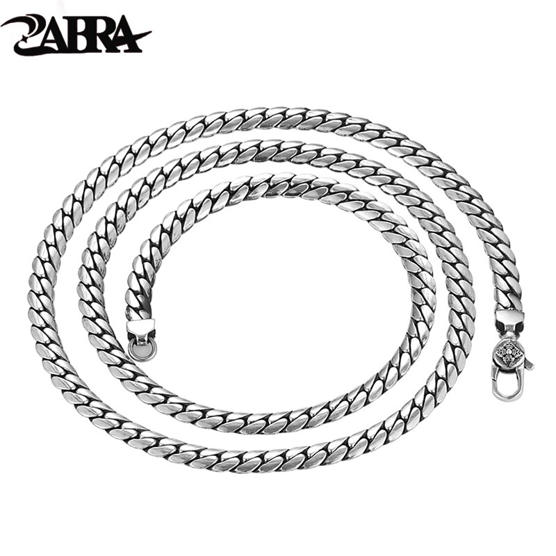 2022 New Solid S925 Silver Jewelry Fashion Retro Personality Flat Chain 5MM