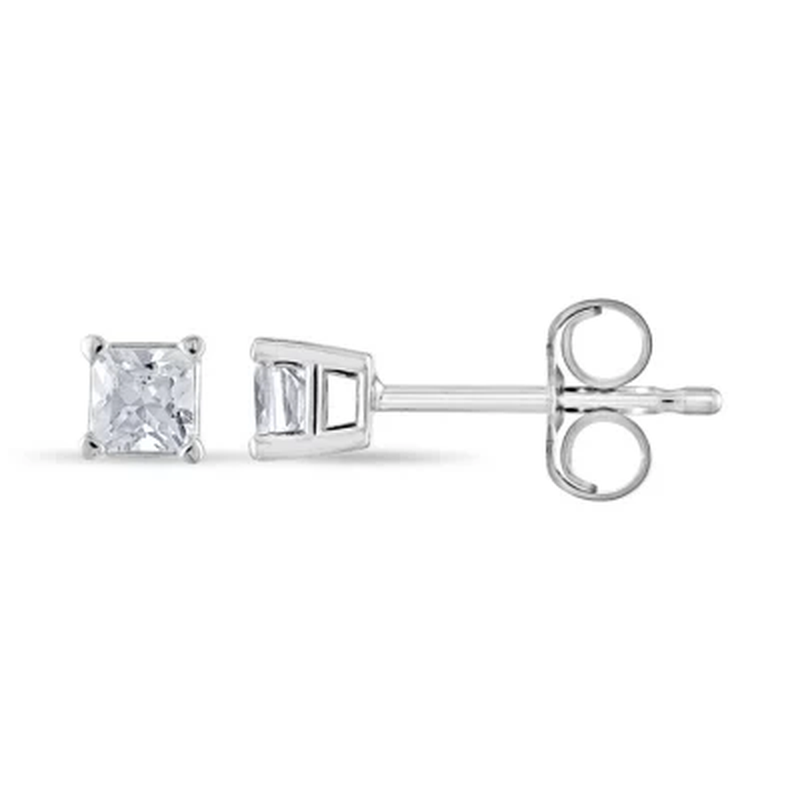 0.23 CT. T.W. Princess Diamond Stud Earrings in 14K Gold (H-I, SI2)
