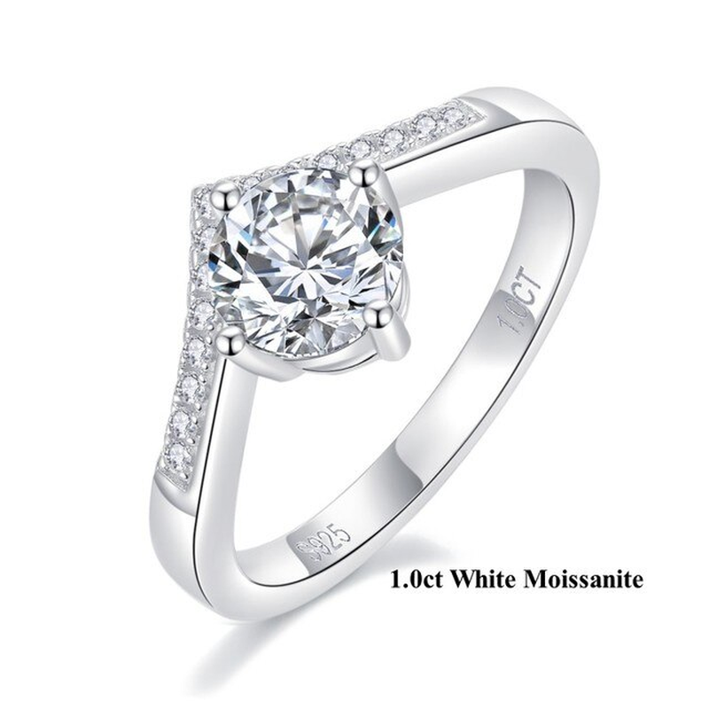 2.0 Carat 8Mm Moissanite Proposal Ring for Women Classic Crown Lab Grown Diamond