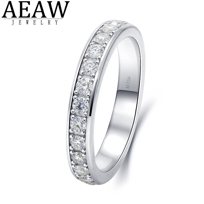 AEW S925 Silver 1.2Ctw DF Color Moissanite Eternity Wedding Band Moissanite