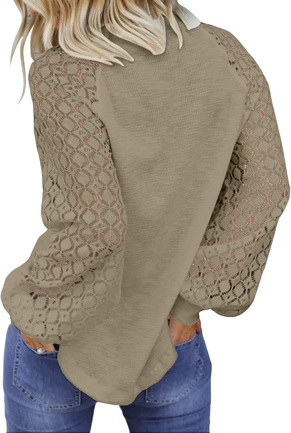 WomenβS Long Sleeve Tops Lace Casual Loose Blouses T Shirts