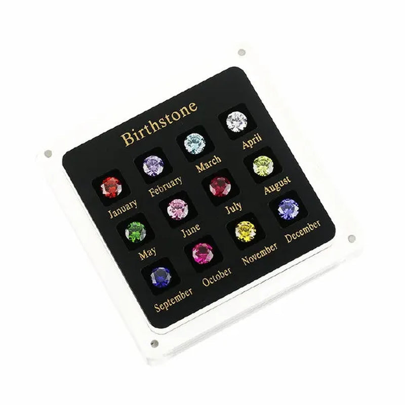 12 Birthstone Cubic Zirconia and Corundum Loose Gem Stone Cz Display Tools Box Dia Mond Tester Master Set
