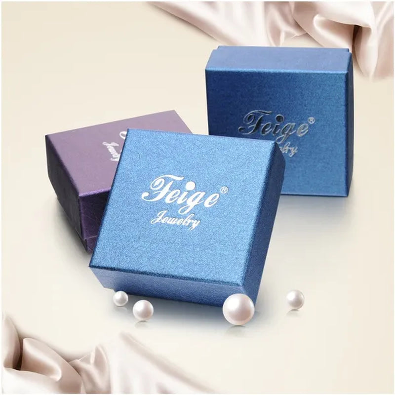 Real 925 Sterling Silver 7-8mm Black Freshwater Pearl Stud Earring Women Fashion Jewelry FEIGE