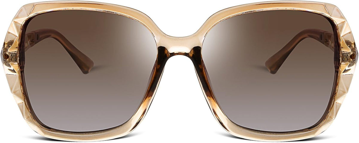 Polarized Women Square Sunglasses Sparkling Composite Shiny Frame B2289