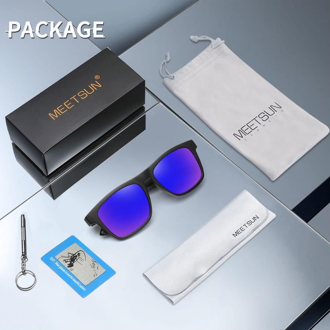 Polarized Sunglasses for Men Women UV Protection Square Frame Sport Fishing Driving Sunglasses
