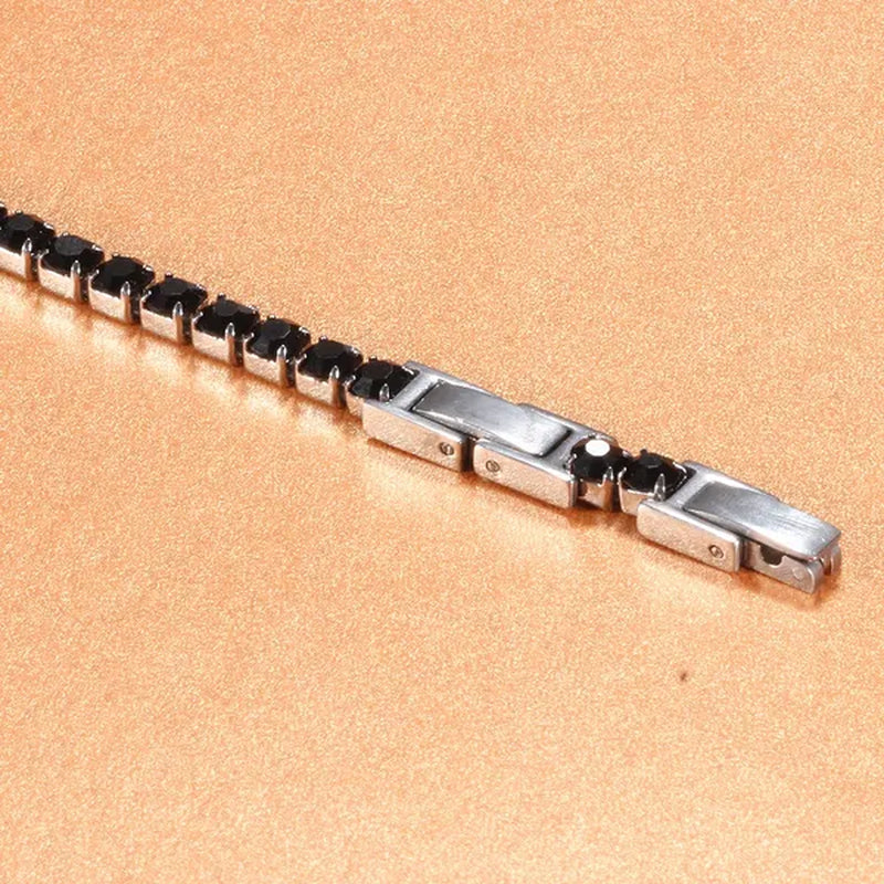 Stainless Steel Bracelets Fashion Gold Silver Color Trendy Women Bracelets Brief Grade Quality Zircon Tennis Chain Bracelets