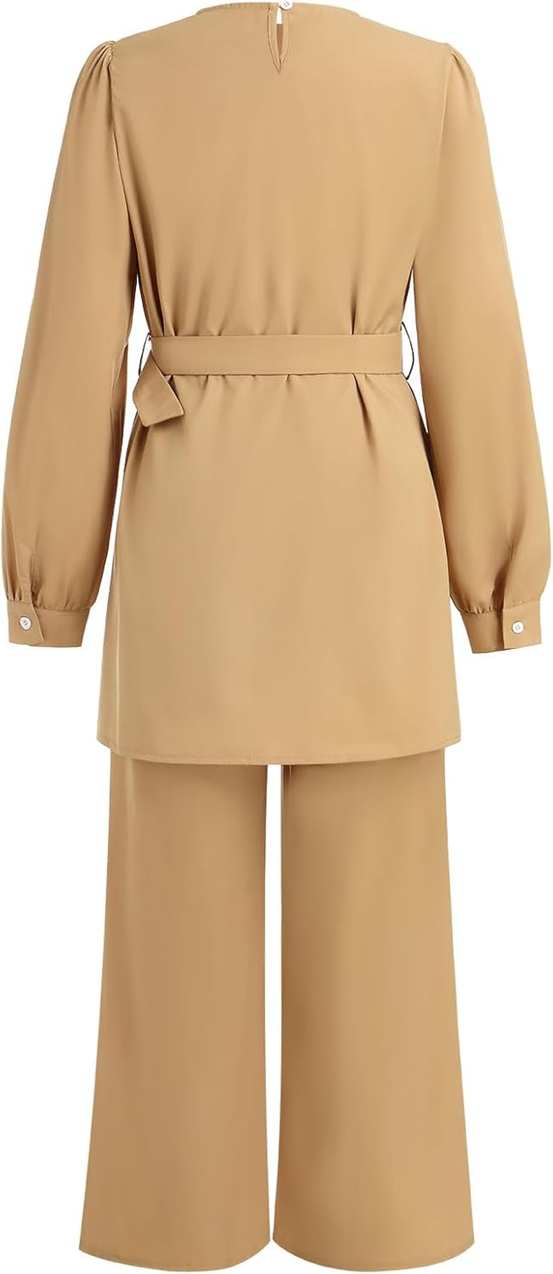 Abayas Dress for Women Muslim Long Sleeve Loose Top Pants 2 Pcs Dubai Islamic Muslim Women Matching Sets