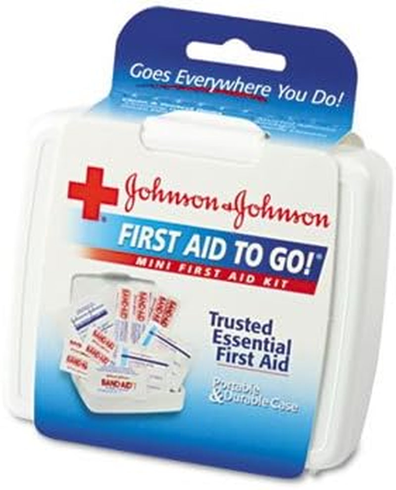 Johnson&Johnson 8295 Mini First Aid to Go Kit, 12-Pieces, Plastic Case
