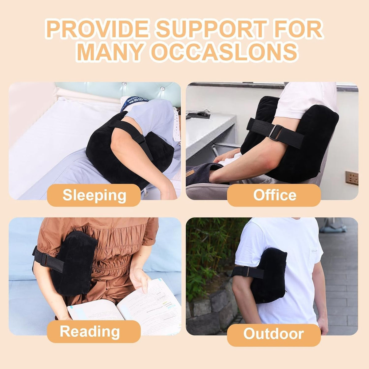 Post Shoulder Surgery Pillow for Shoulder Pain Relief Support Rotator Cuff Brace Pillow for Side Sleeper Comfortable Armpit Surgery Recovery Supplies for Sitting & Sleeping (Black)
