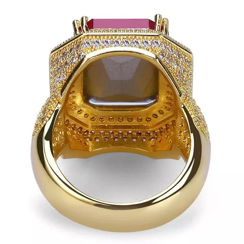 Exquisite Luxury Fashion Jewelry Large Zircon Birthstone Anniversary Party Bride Princess Wedding Band Engagement Strange Ring
