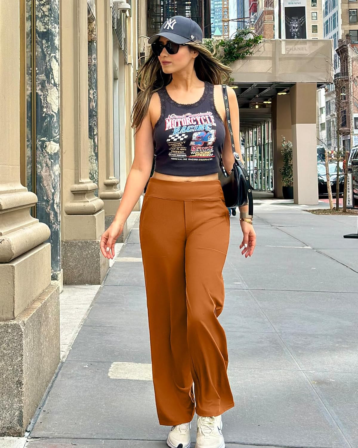 Yoga Pants Women Wide Leg Pants with Pockets High Waist Stretch Dress Casual Sweatpants Petite/Regular/Tall