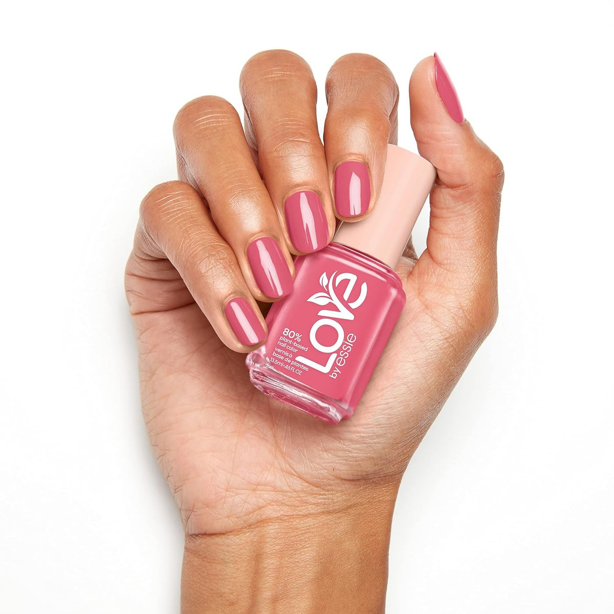LOVE by Nail Polish, 80% Plant-Based, Salon-Quality, Vegan, Pink, Spinning in Joy, 0.46 Fl Oz