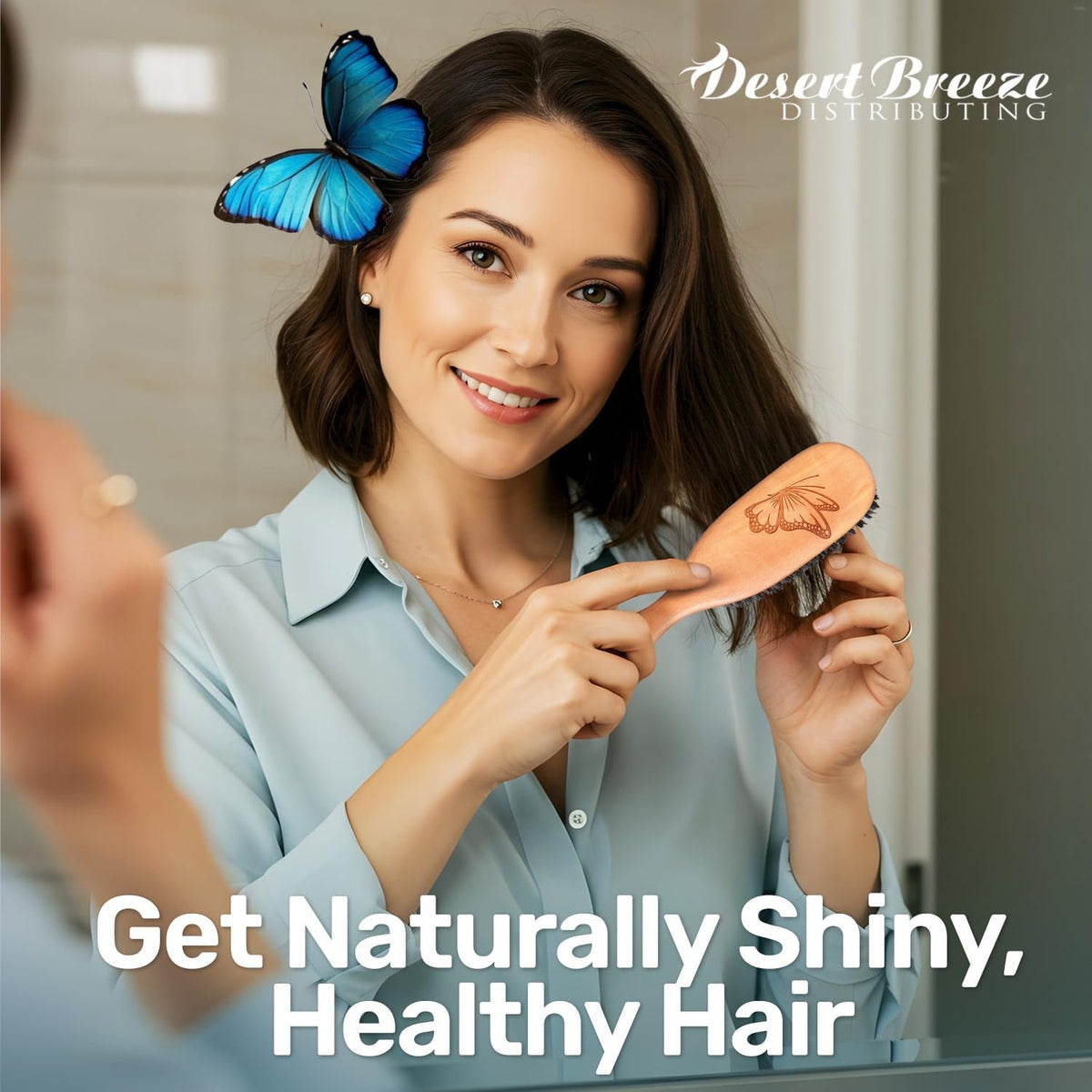 100% Natural Boar Bristle Hairbrush for Healthy Hair - Gentle Care, Made in Germany