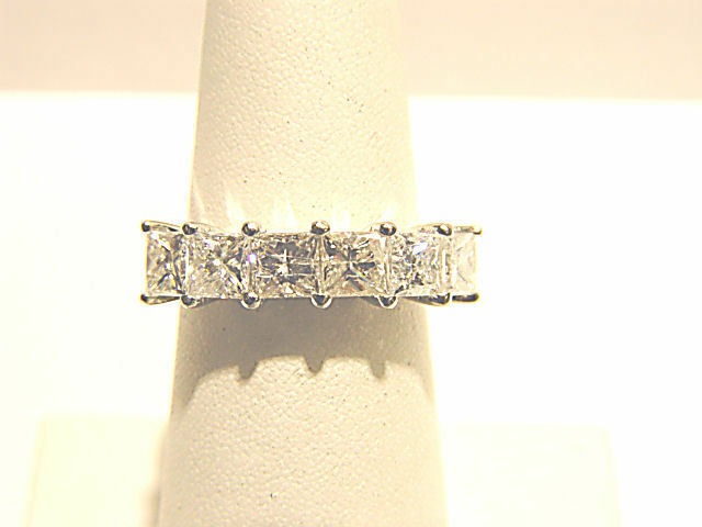 DIAMOND PRINCESS SHAPE TOP SET BAND 6 STONE SHAPE DIAMOND RING BAND