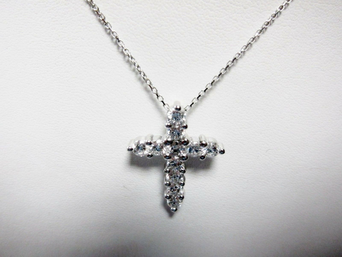 DIAMOND ELEVEN STONE SET PRONG SET CROSS PENDANT INCLUDED