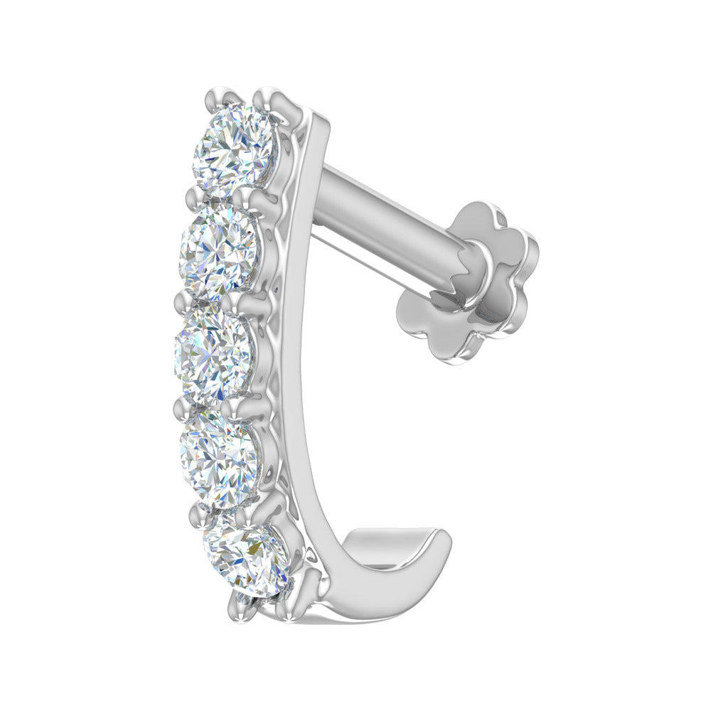 0.14 Carat Diamond Nose Pin in 18K White Gold