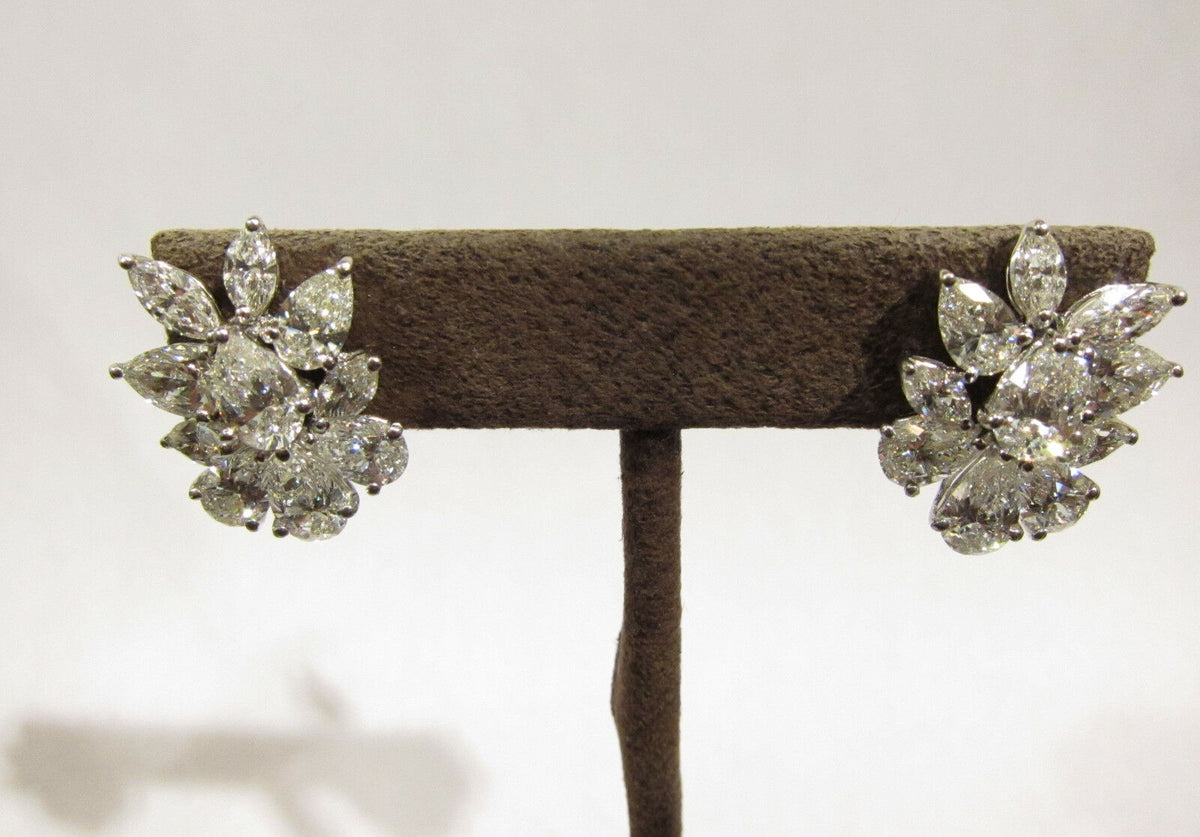 DIAMOND TWELVE PEAR SHAPE EIGHT MARQUISE SHAPE DIAMOND HUGGIE DIAMOND EARRING