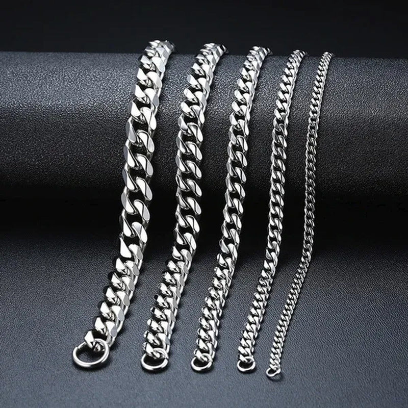 Hot Sale! Men'S Necklace Stainless Steel Cuban Link Chain Silver Gold Color Male