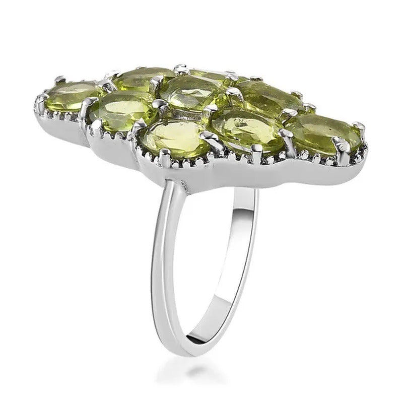 Shop LC Peridot Oval Stainless Steel Statement Ring for Women Size 6 Ct 4.02