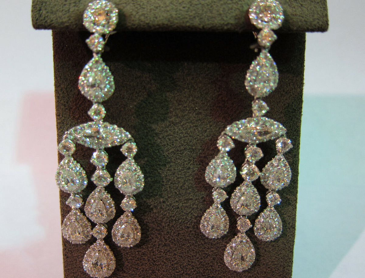 DIAMOND EARRING DANGLE 2 MARQUISE 14 PEAR SHAPE 222 ROUND SHAPE DIAMOND EARRING