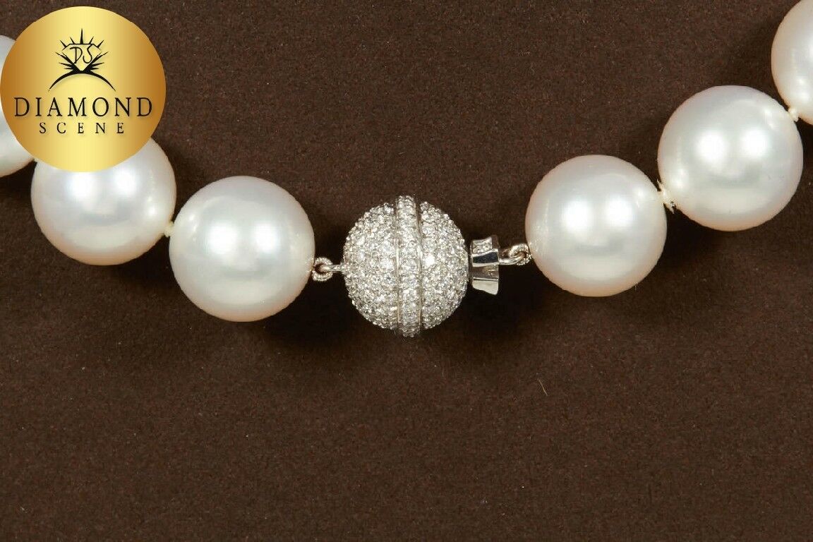 Important South Sea Pearl Necklace with Diamond Clasp