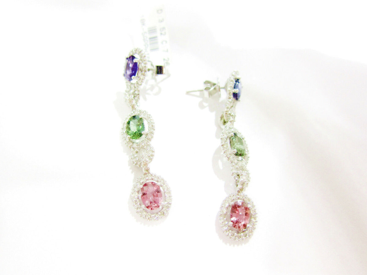 sapphire and diamond earring long dangle