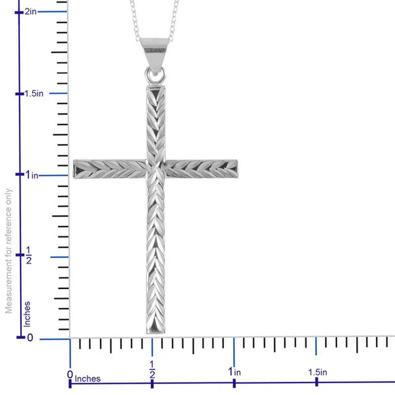 Shop LC Diamond 925 Sterling Silver Cut Cross Pendant Necklace Unique Fashion Wo