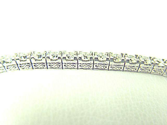 8.95 CT DIAMOND ROUND BR SHAPE 4 PRONG SET TENNIS BRACELET 41 DIAMOND SHAPE SET