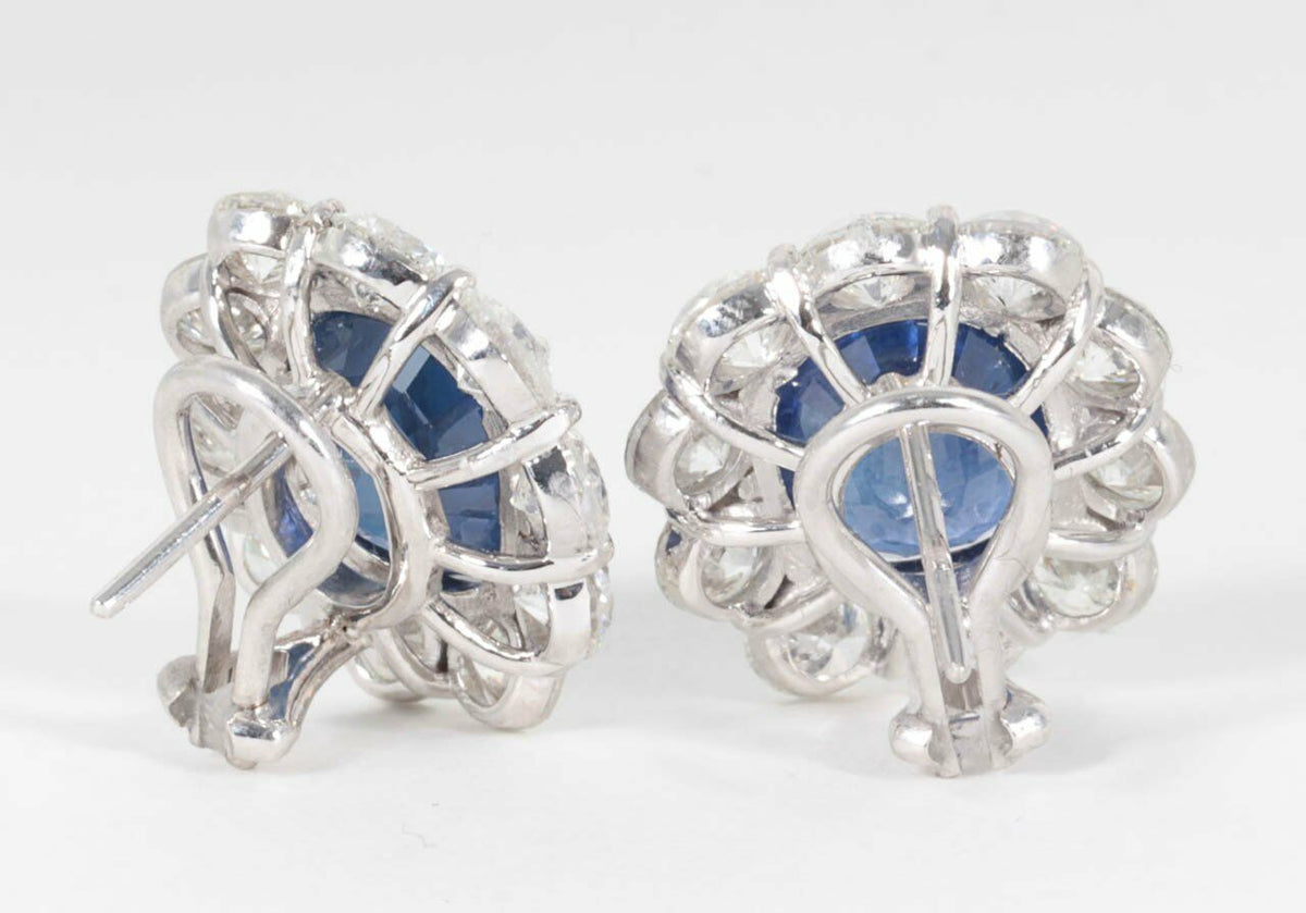 Exquisite Ceylon Sapphire Diamond Gold Earrings