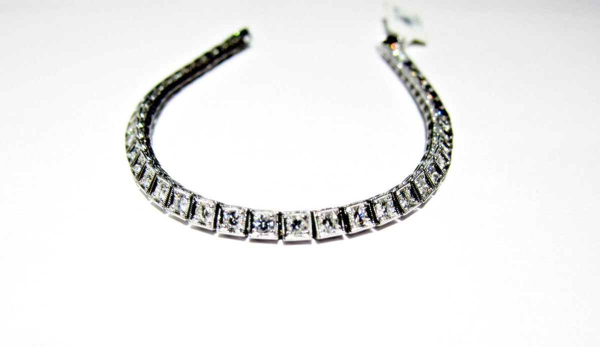 DIAMOND ROUND BRILLIANT SET FOUR PRONG SET TENNIS BRACELET DIAMOND