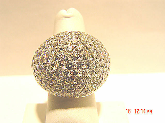 diamond round pave set band way set large diamond 18 k white gold round g vs1/2