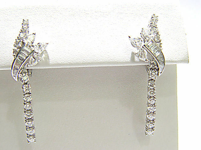 DIAMOND 28 ROUND BR 6 PEAR 16 BAGUETTE SHAPE DANGLE EA