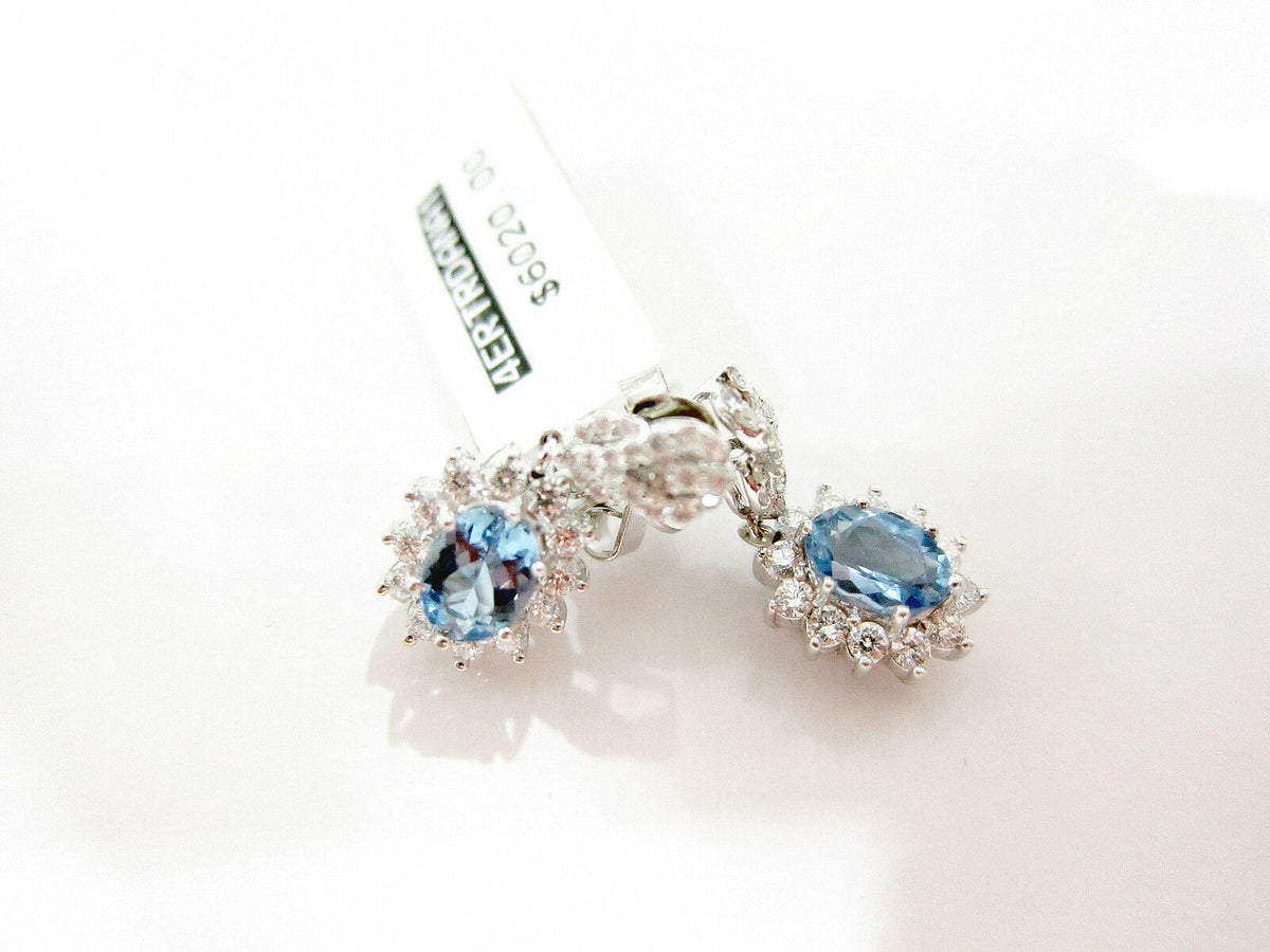 aquamarine diamond earring
