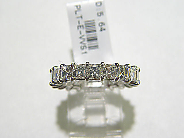 DIAMOND ASSCHER SHAPE 20 STONE COMMON PRONG SET ETERNITY BAND DIAMOND BAND